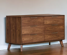 Load image into Gallery viewer, Wood Six Drawer Double Dresser - Brown
