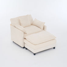 Load image into Gallery viewer, Accent Chair With Ottoman - Beige
