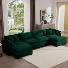 Load image into Gallery viewer, Modern Oversized Modular Cushion Sofa With Ottoman, Low Back, Deep Seating Sofa Set
