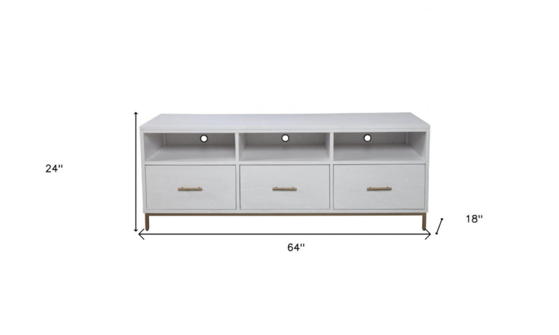 Mahogany Solids & Veneer Open Shelving, TV Stand - White