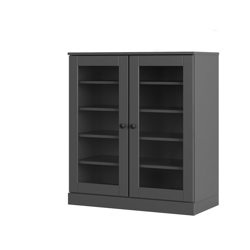Twenty Pair Solid Woodshoe Storage Cabinet (752332) - Gray