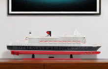 Load image into Gallery viewer, RMS Queen Mary II Large Boat Hand Painted Decorative Boat - Black / Red
