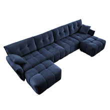 Load image into Gallery viewer, Sofa Set With Ottoman And Pillows, Textured, High Resilience Cushions
