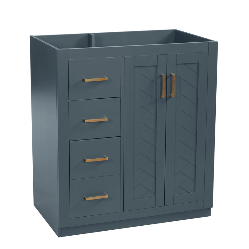 Retro Style Bathroom Vanity With 3 Drawers & Soft-Closing Doors