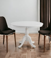 Load image into Gallery viewer, 42" Rounded Solid Manufactured Wood And Solid Wood Pedestal Base Dining Table - White
