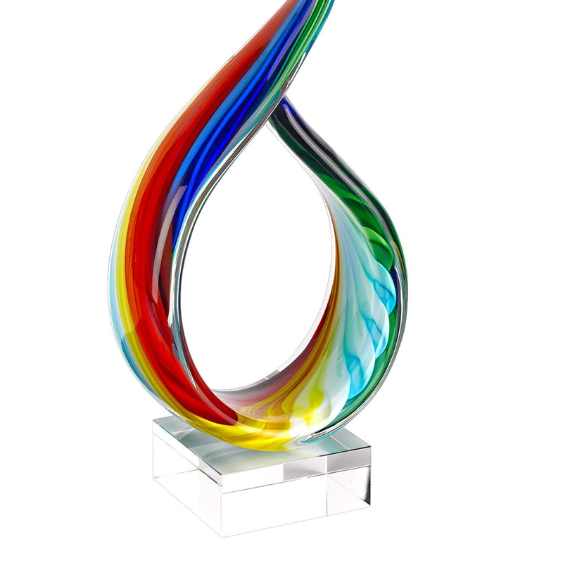Murano Modern Abstract Tabletop Sculpture (376071) - Rainbow