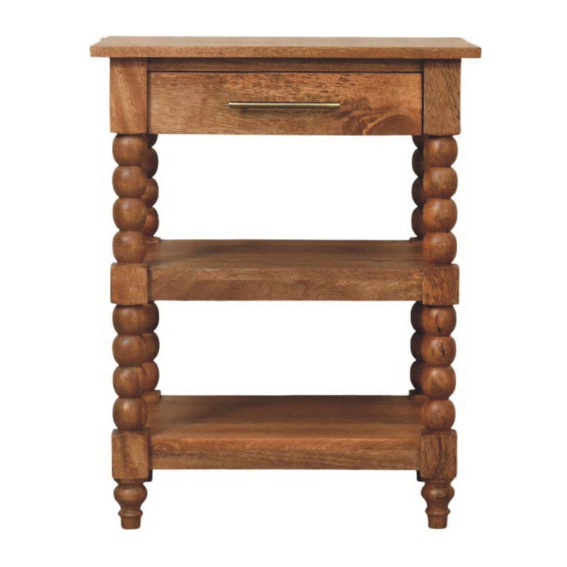 Solid Wood Wood End Table With Drawer Shelf (719335) - Brown