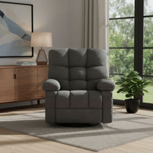 Load image into Gallery viewer, Tufted Chenille Heated Massage Swivel Rocker Recliner With USB - Gray

