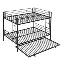 Load image into Gallery viewer, Full Over Full Modern Metal Bunk Bed With Trundle - Black
