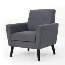 Load image into Gallery viewer, Contemporary Club Chair With Nailhead Trim Fabric And Birch Wood Legs
