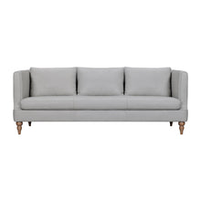 Load image into Gallery viewer, Leather Sofa With Brown Legs - Gray
