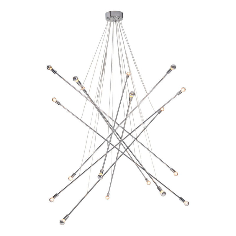 Multi Light Metal Dimmable Chandelier - Silver