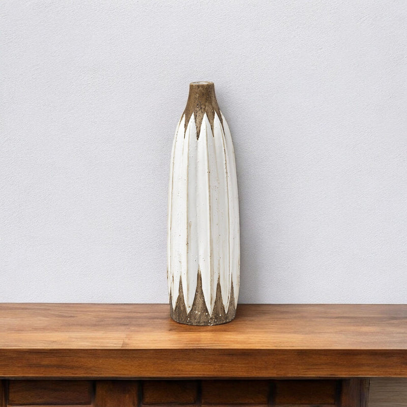 Abstract Cylinder Table Vase (397517) - Brown / White