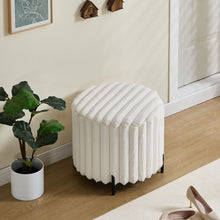 Load image into Gallery viewer, Wide Upholstered Round Pouf Ottoman Foot Rest
