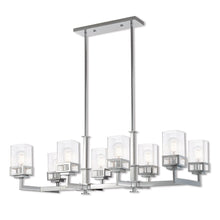 Load image into Gallery viewer, 21" Eight Light Dimmable Chandelier With Shades - Silver

