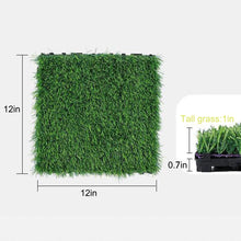 Load image into Gallery viewer, Artificial Lawn Interlocking Grass Tiles For Patio (Set of 36) - Green
