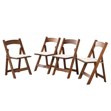 Load image into Gallery viewer, Solid Wood Upholstered Folding Chair Set, Dining Room (Set of 4)
