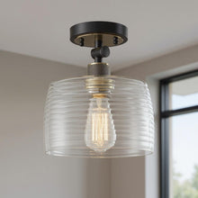 Load image into Gallery viewer, Shaded Dimmable Flush Chandelier With Shades - Gray

