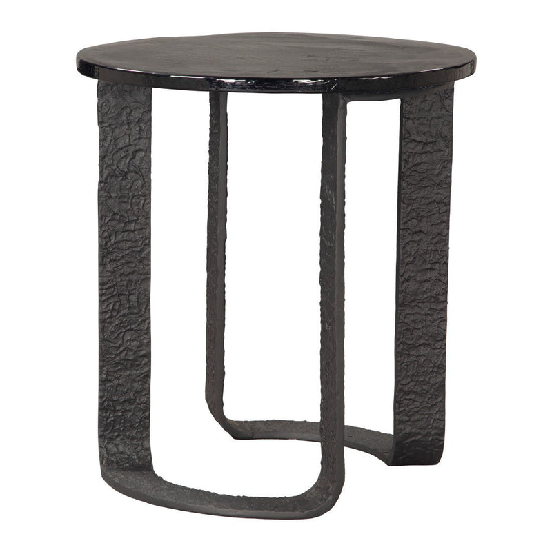 24" Modern Aluminum Pedestal End Table - Black