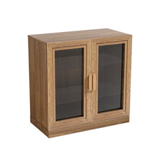 Load image into Gallery viewer, 31" Glass Door Accent Cabinet With Three Shelves - Natural And Clear
