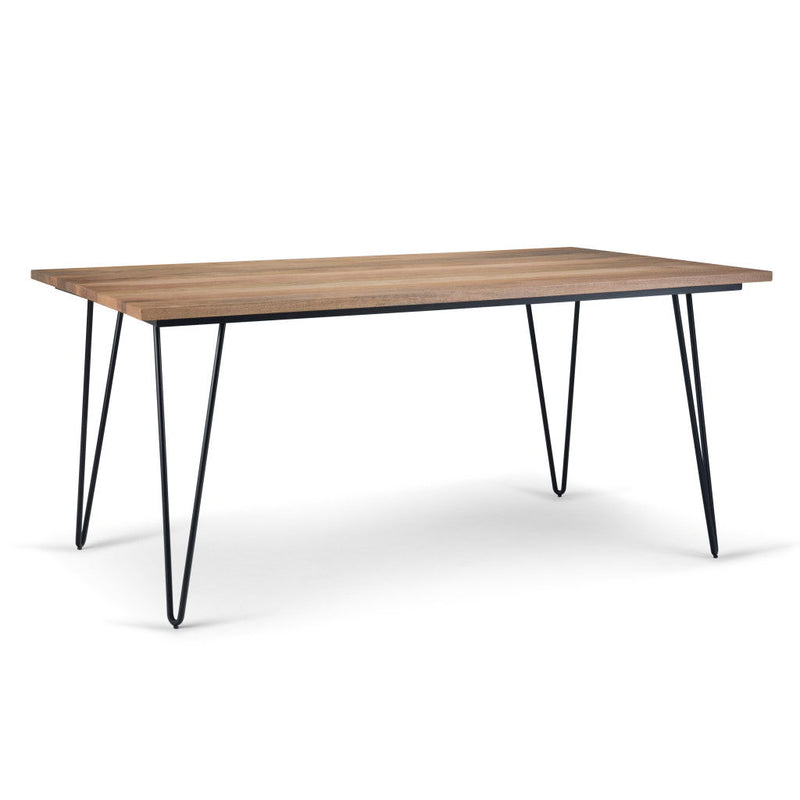 66" Solid Wood Iron Dining Table - Natural / Black