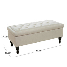Load image into Gallery viewer, Button-Tufted Upholstered Ottoman With Hidden Storage - Linen
