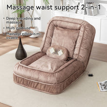 Load image into Gallery viewer, Upholstered Human Dog Bed And Pets, Bean Bag Floor Sofa With Massage Pillow, 5 Adjustable Positions &amp; 2 Soft Pillows
