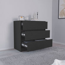 Load image into Gallery viewer, Wood Three Drawer Dresser - Black
