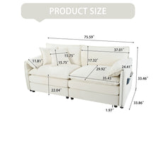 Load image into Gallery viewer, Modern Oversized Chenille Loveseat Sofa With Deep Seat And Diy Combination
