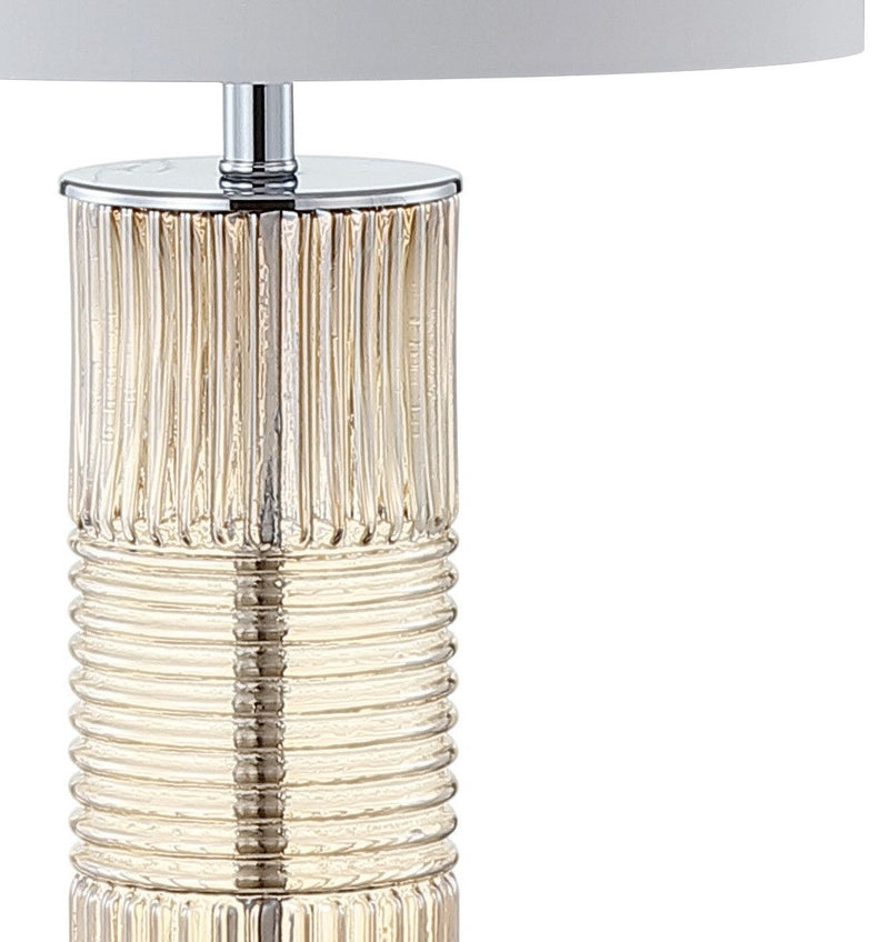 Table Lamp With Drum Shade - Champagne