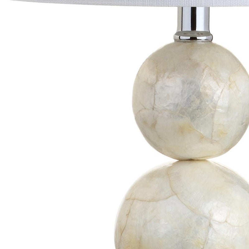 19" Globe Table Lamp With Drum Shade - White