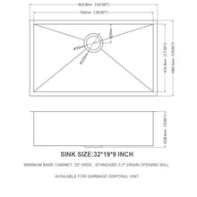 Load image into Gallery viewer, 32" Undermount Kitchen Sink With, Single Bowl - Brushed Nickel
