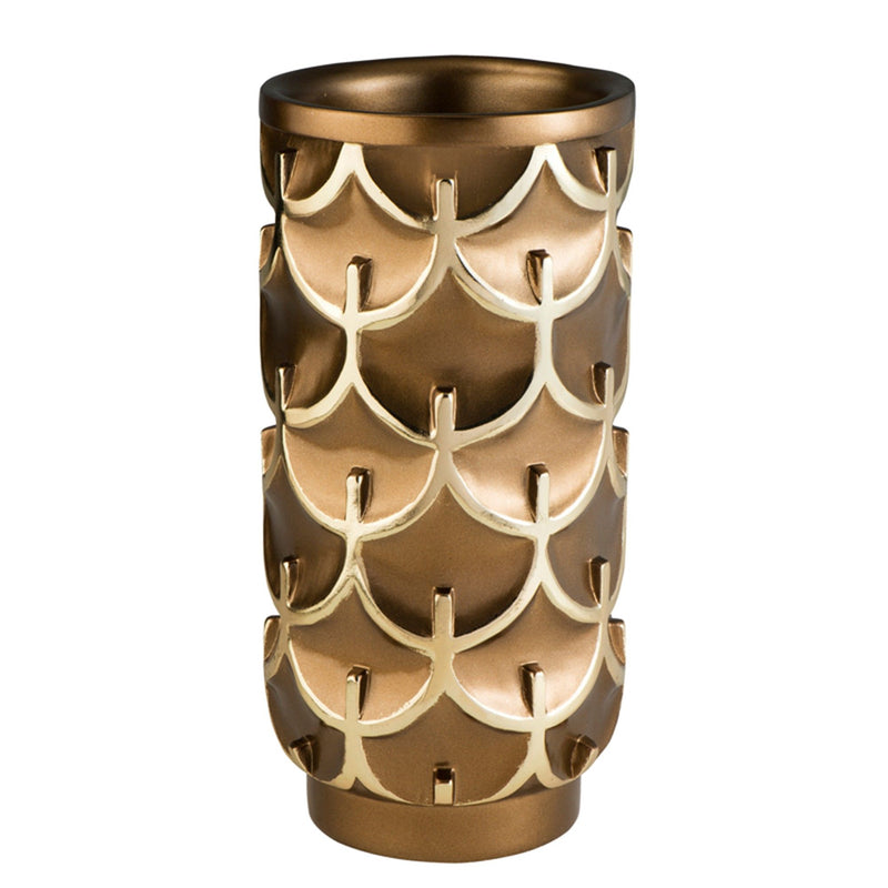 Poly Geometric Cylinder Table Vase - Gold