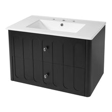 Load image into Gallery viewer, Floating Bathroom Vanity With Oval Knobs &amp; Round Edge, Soft Close Drawer Slides
