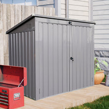 Load image into Gallery viewer, Garbage Bin Shed Stores 2 Trash Cans Metal Outdoor Bin Shed For Garbage Storage
