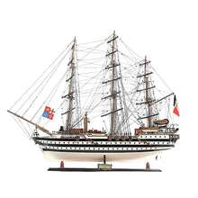 Load image into Gallery viewer, Hand Painted Amerigo Vespucci Model Boat - Black / White
