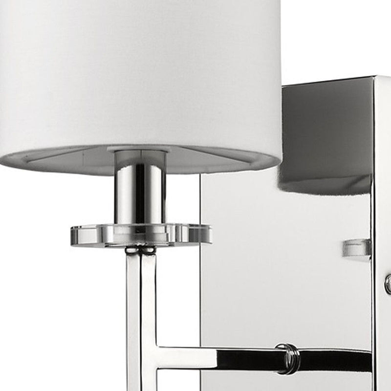 Minimalist Wall Sconce With Fabric Shade - Silver