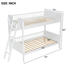 Load image into Gallery viewer, Bunk Bed With 3 Storage Shelves, Adjustable Ladder Left Or Right
