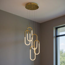 Load image into Gallery viewer, Five Light Metal LED Dimmable Smart Enabled Chandelier - Gold
