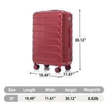 Load image into Gallery viewer, Hard Shell Luggage With Scratch Resistant Surface, 4 Wheels, Combination Lock &amp; Side Hooks
