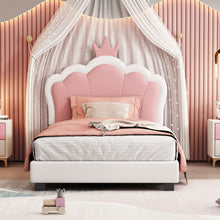 Load image into Gallery viewer, Upholstered Princess Platform Bed With Crown Headboard
