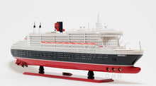 Load image into Gallery viewer, RMS Queen Mary II Large Boat Hand Painted Decorative Boat - Black / Red
