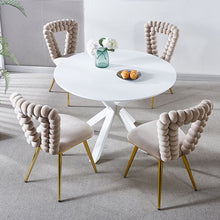 Load image into Gallery viewer, Modern Chair With Iron Tube Legs, Soft Cushions And Comfortable Backrest, Suitable For Dining Room, Living Room, Cafe, Hairball Back
