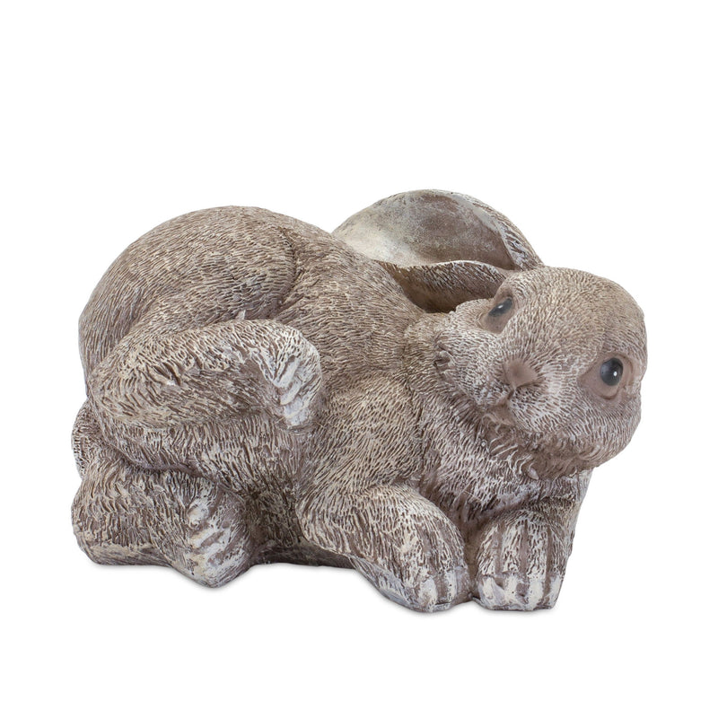 Poly Rabbit Figurine Tabletop Sculpture (Set of 4) - Gray / Brown