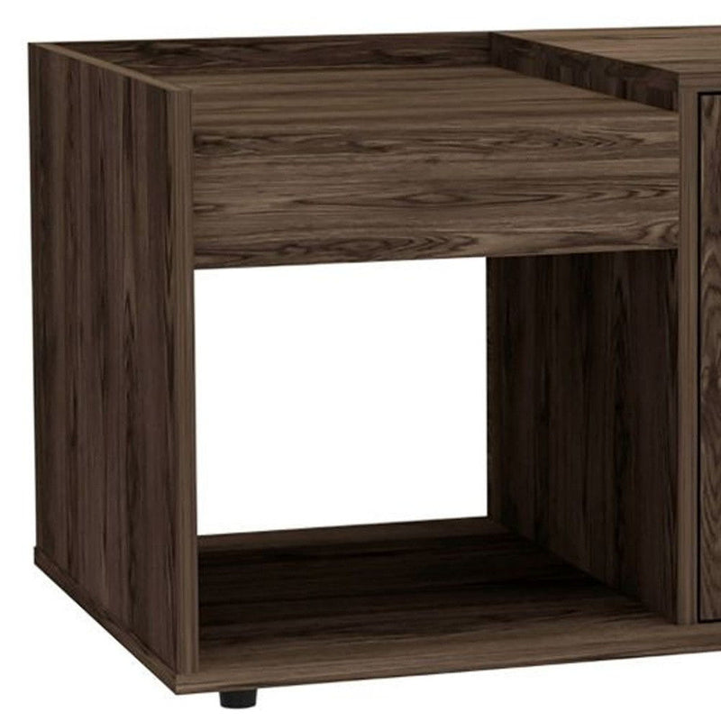 Manufactured Wood Rectangular Coffee Table With Shelf - Dark Walnut