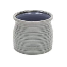 Load image into Gallery viewer, Striped Round Pot Planter (487408) - Gray
