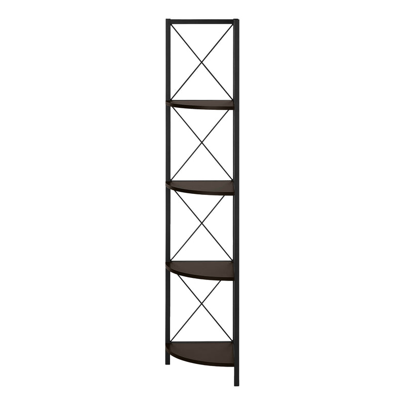 Four Tier Corner Bookcase (489790) - Espresso