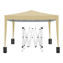 Load image into Gallery viewer, 10'X10' Folding Canopy With 4 Removable Sidewalls Outdoor Event Shelter UPF 50+ Gazebo Portable Tents For Parties Beach Camping Wedding Ez Pop Up Canopy 4 Pieces Weight Bag + Carry Bag
