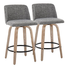 Load image into Gallery viewer, Toriano - Contemporary Fixed-Height Counter Stool &amp; Swivel With Round Footrest (Set of 2)
