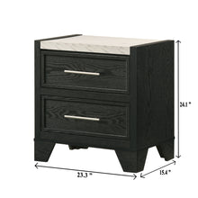 Load image into Gallery viewer, 2 Drawers Nightstand - Black / White
